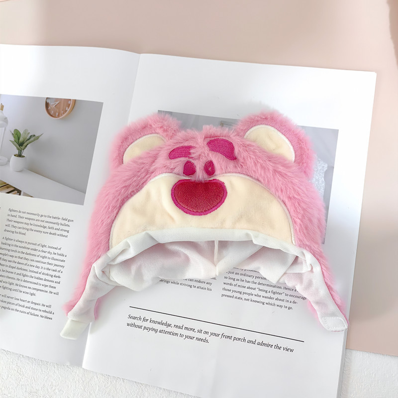 20cm lindo animal de dibujos animados sombrero de la muñeca de algodón sombrero de cerdo Rosa sombrero pequeño Castor muñeca Ropa Accesorios