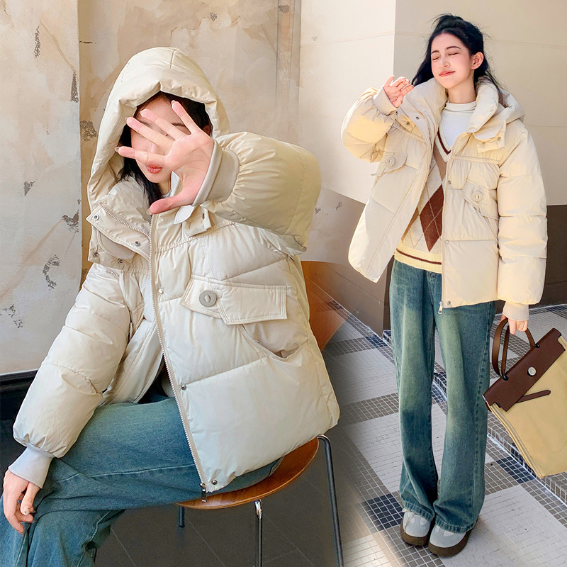Ropa de pan corta de algodón coreano mujer pequeña gorra de calentamiento casual versátil de algodón mujer chaqueta de invierno image 1
