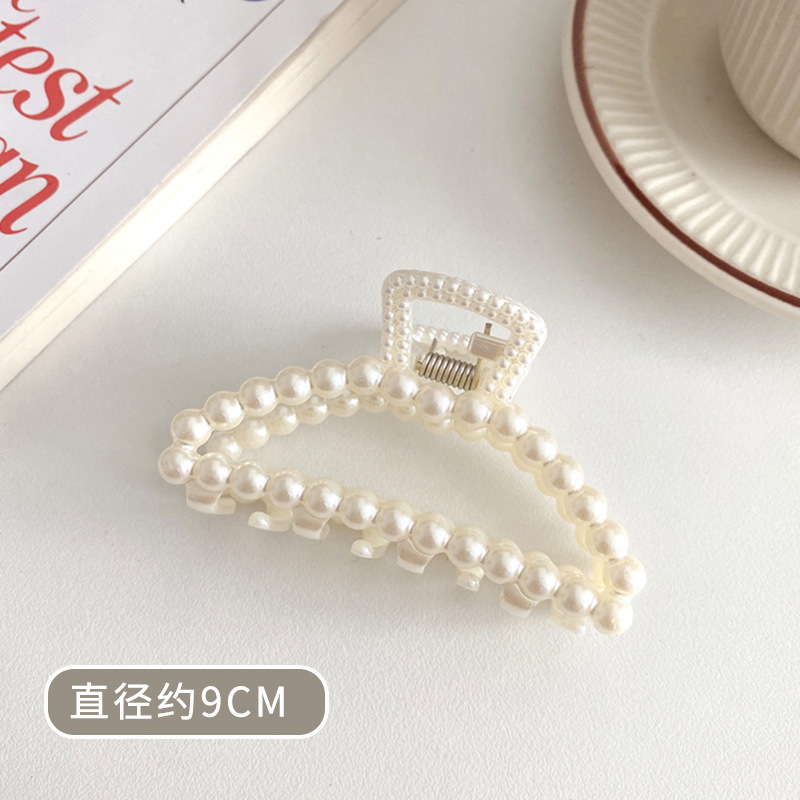 Tocado con clip cuadrado de Maillard, elegante coreano francés, retro, clip de tiburón, red, temperamento rojo, pinza para el cabello, accesorios para el cabello