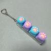 Four-button transparent shell-silicone cat claw (blue purple blue purple)