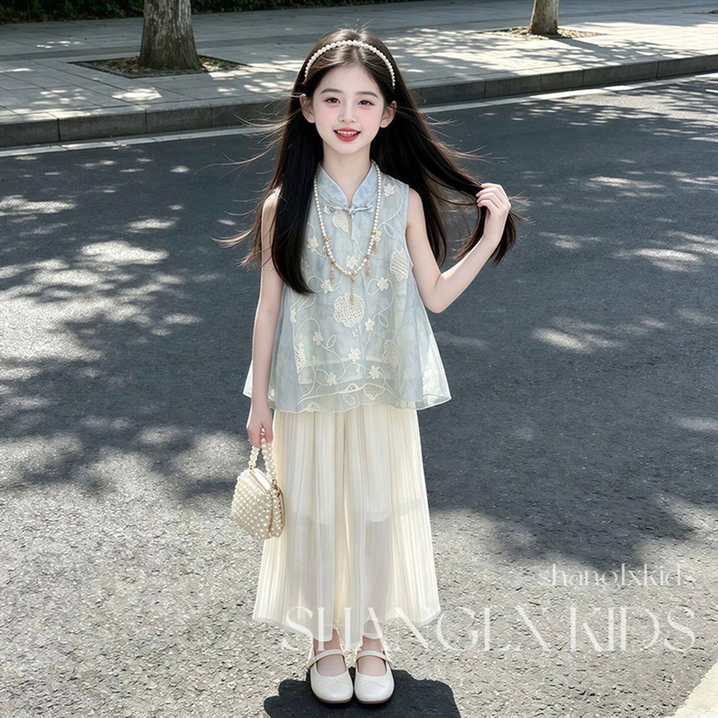 女童夏套装2026新款儿童国风汉服夏款新中式小女孩夏季裙裤两件套