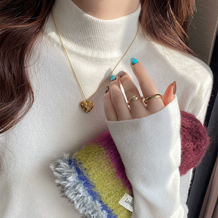 Женский свитер с полугольфом, осень-зима 2025, новый стиль, свитер с небольшим ароматом и вязаный свитер, белый топ с длинными рукавами для женщин