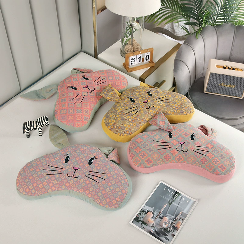 Двойной Пряжи Вышитые Кролик Подушка