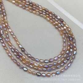 天然淡水珍珠4-5mm炫彩糖果色半成品串珠项链诸暨珍珠批发可diy
