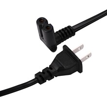 美規兩扁帶孔彎八字尾90度8尾電源線台燈音響相機適配器美標兩插