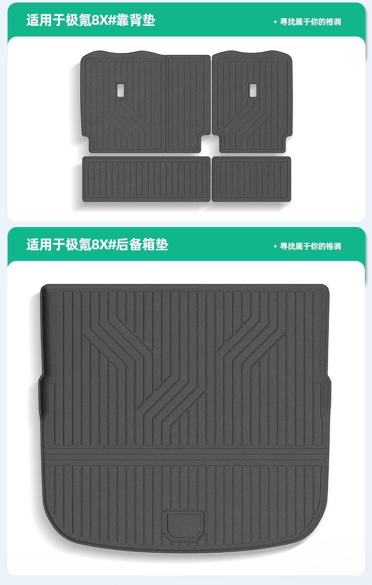Suitable for 26 Models of Zeekr 8X Car Floor Mats, Tpe Floor Mats, Special Car-Specific Waterproof, Anti-Slip, Eco-Friendly Trunk Mats