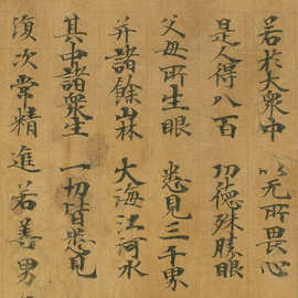 敦煌遗书唐人写经妙法莲华经毛笔书法字帖图片素材艺术微喷复制品