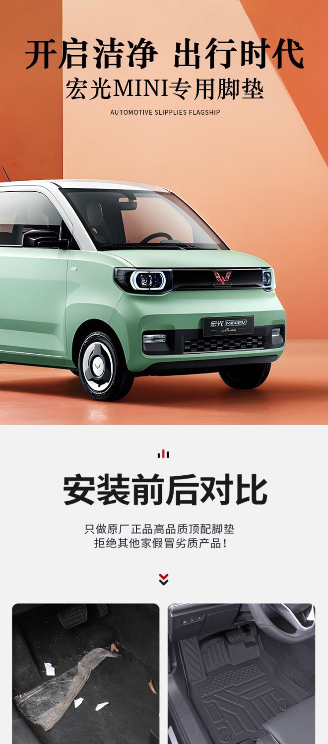 Suitable for Wuling Hongguang Mini Floor Mats Tpe Surround Mini 25 Four-Door Version 24 Third Generation Macaron Modification