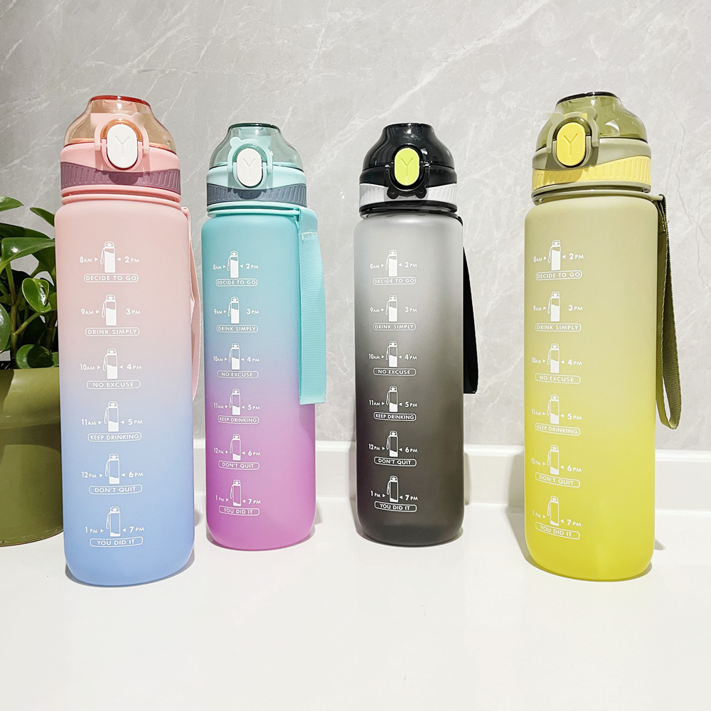 Gradient Water Cup High-Endurance for Men and Women, Student-Grade, Heat-Resistant Water Bottle for Outdoor Sports, Fitness, Cycling, Portable Plastic Cup