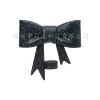Bow straw lid-black (glitter)
