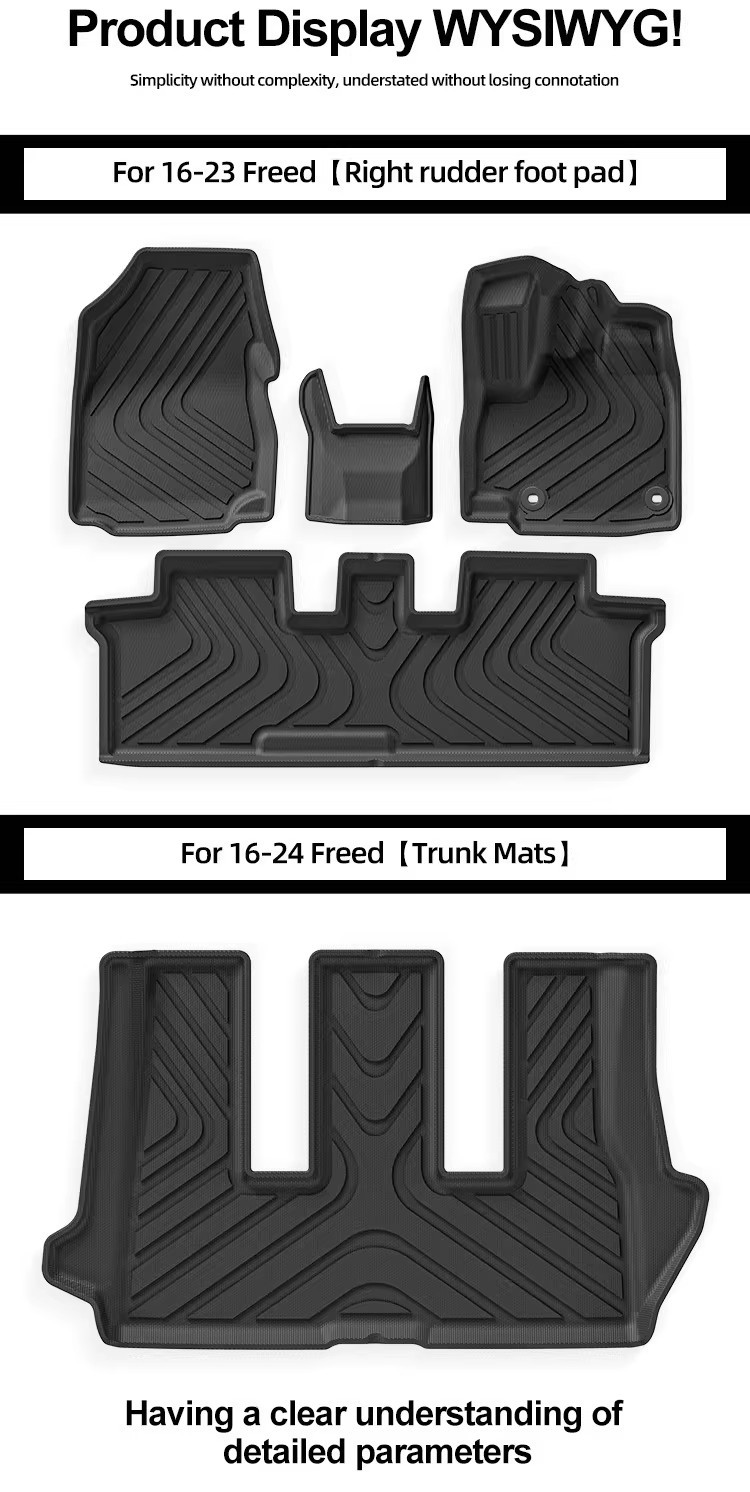 Suitable for 16-24 Honda Freed Right-Hand Drive Cars, Waterproof and Environmentally Friendly Floor Mats, Full Tpe Custom Car-Specific Floor Mats