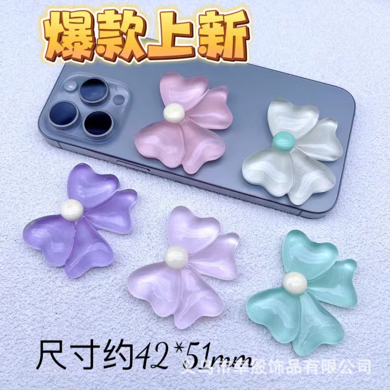 Factory direct supply diy luminous flower bow phone case homemade hair clip pendant hair accessories resin accessories wholesale