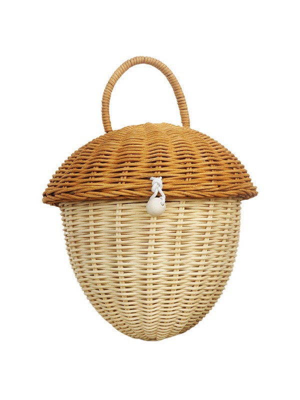 Estilo ins bolso tejido a mano para niños ratán bolsa de roble lugar accesorios de fotografía bolso de los niños estilo coreano