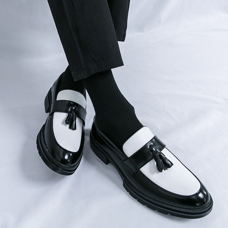 Nuevos zapatos de cuero casuales de moda de negocios zapatos de boda de hombre zapatos de cuero con bordas