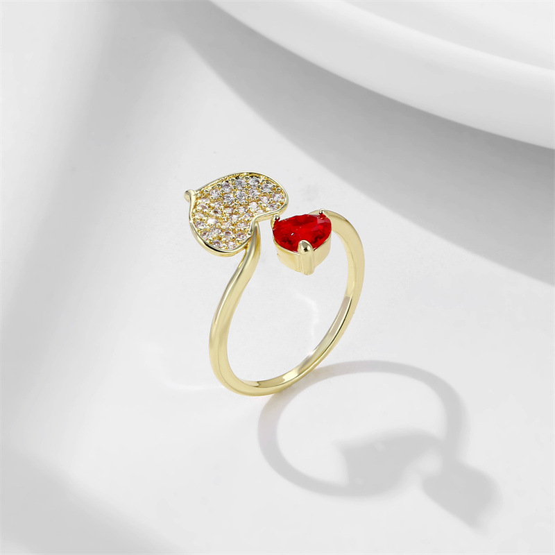 Fashion Geometric Copper Plating Zircon Open Ring