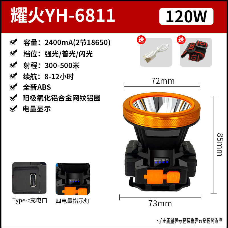 새로운 YH-6811/120W/다광컵/배터리 라이트