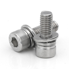 M2M2.5M3M4M5M6M8M10M12 Stainless Steel 304 DIN912 Hex Head Flat Washers Set of Three Screw