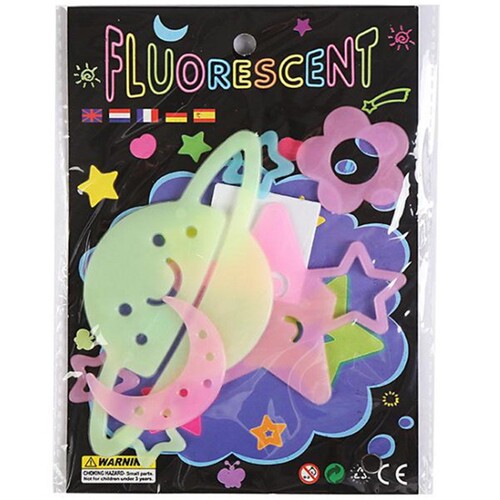Colorful stars and moon luminous stickers Luminous wall decorations cross-border supply fluorescent window stickers universe starry sky refrigerator stickers