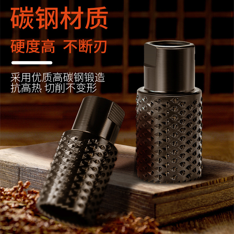 Amoladora angular cabeza de molienda carpintería abridor de agujeros especiales madera dura peeling cabeza de madera maciza escariando herramienta de molienda de doble propósito artefacto