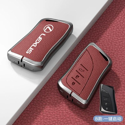 Car key bag — for lexus key set - standard-type-b-one-click-start-volcanic-red-zinc-alloy-single-shell