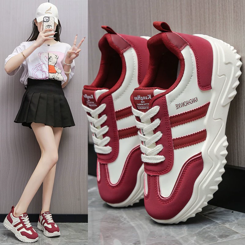 Женские кроссовки на толстой подошве, весна 2025, новые, универсальные, повседневные, нескользящие, с мягкой подошвой, спортивные, модный стиль