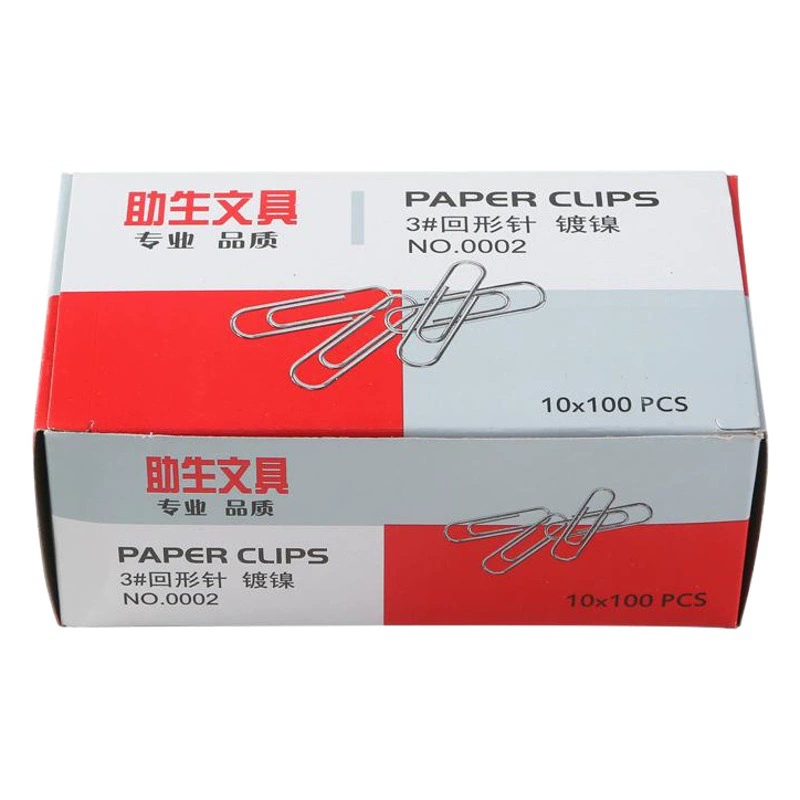 Канцелярские товары скрепка в штучной упаковке Оптовая закладка для документов металлическая скрепка для бумаг никелированная канцелярские товары оптом
