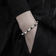 S999足银竹节手链复古手绳男士新中式个性上岸送男友批发生日礼物