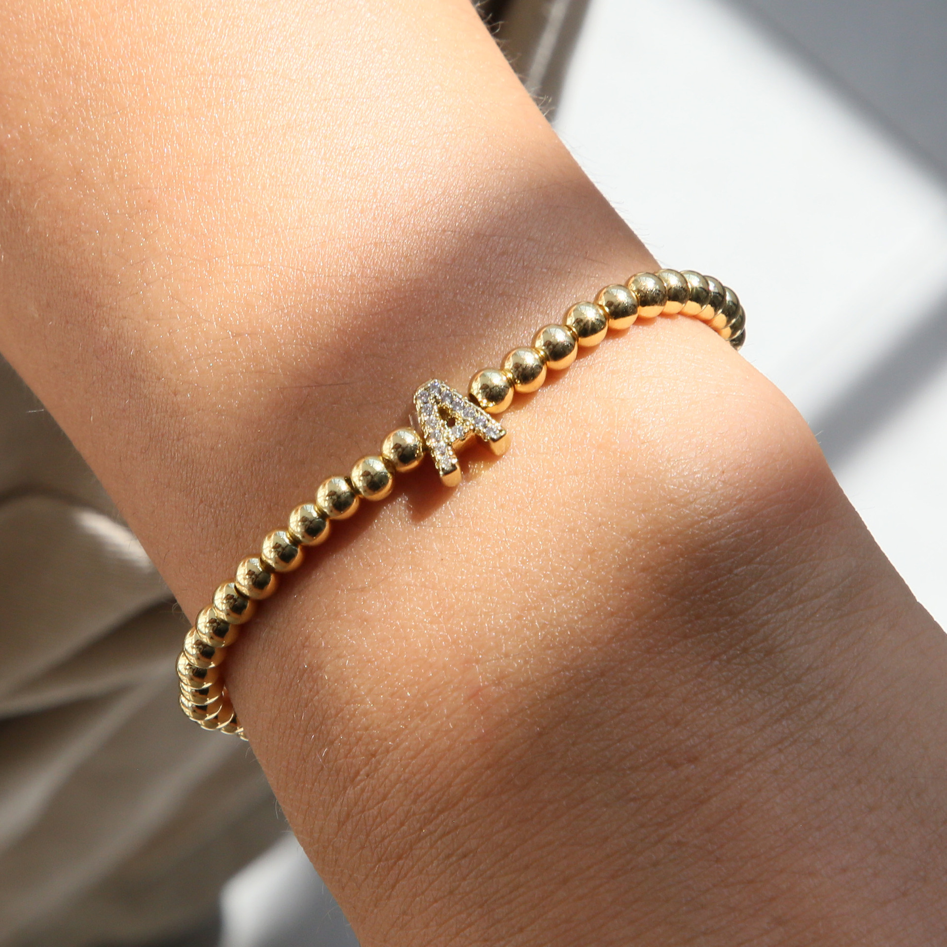 Bracelets Classification Brass Chain Material Brass Plating Letter Bracelets
