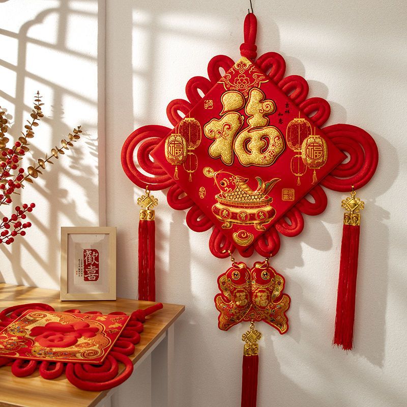 Chinese knot Pendant new year Spring Festival decorate Blessing a living room Large trumpet Entrance Safety Chinese New Year arrangement Supplies