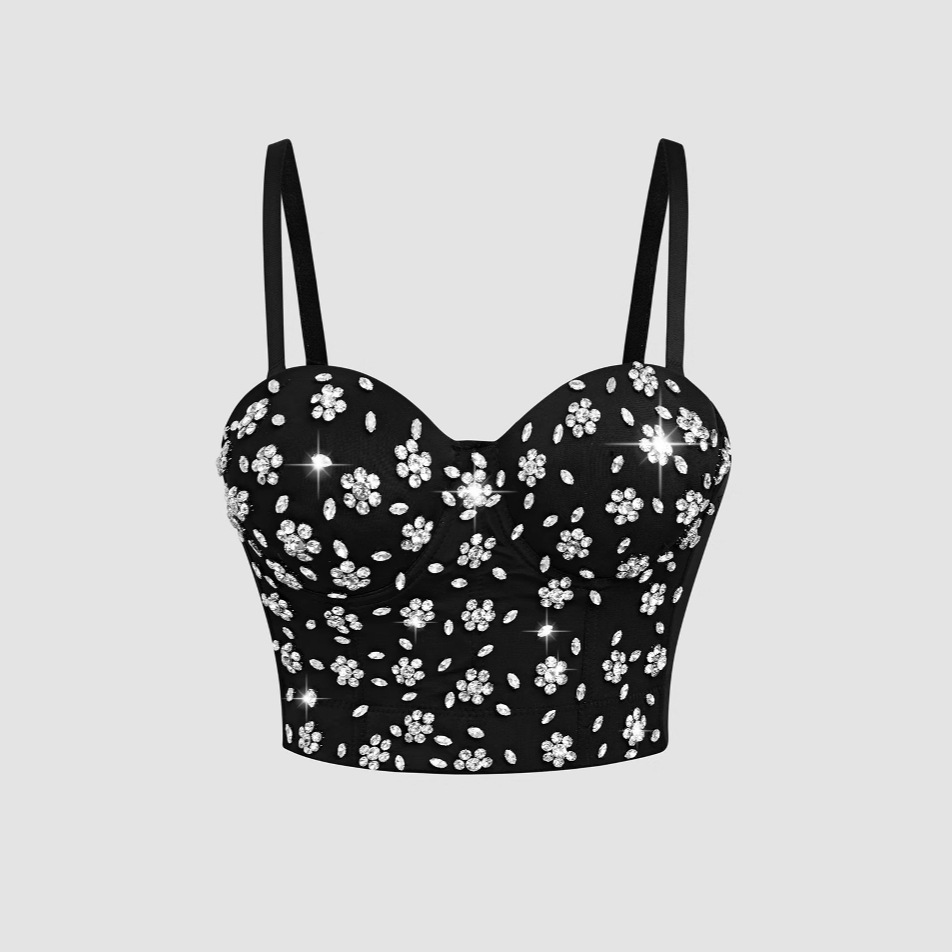 Lu Qiuguo Camisole Outer Dress Vest Camisole with Diamond Beads Slim Sexy Push-Up Bra Db1854