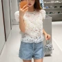 透视浪漫短袖蕾丝小衫