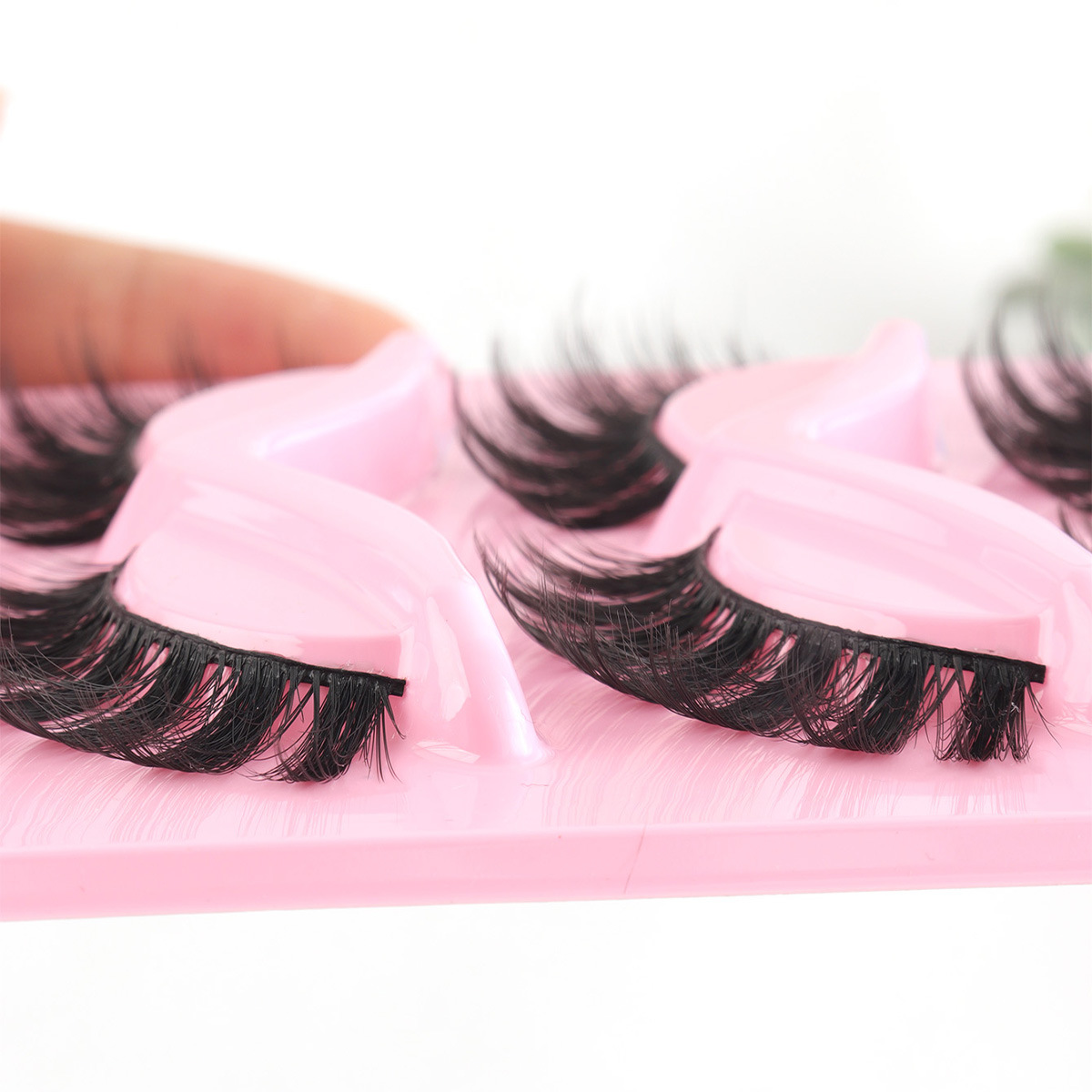 Nuevos productos 5 pares de ojos de gato, pestañas de zorro, pestañas falsas de estilo antiguo inclinadas, pestañas naturales, curvas gruesas, ojos de zorro, simulación