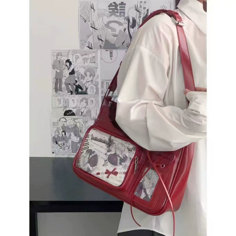 Transparent universal capacious shoulder bag, bag strap one shoulder, simple and elegant design