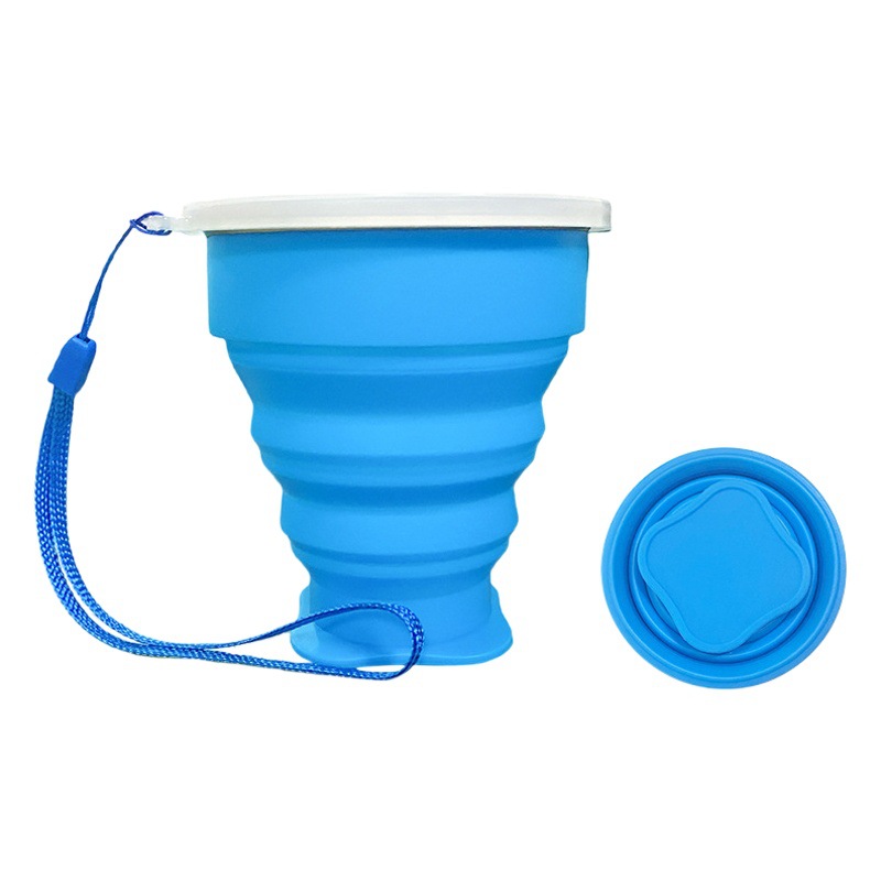 Portable Folding Water Cup, Food-Grade Silicone, Travel Outdoor Business Trip Mouthwash Cup, Direct from the Source Factory, One-Piece Dropshipping Available