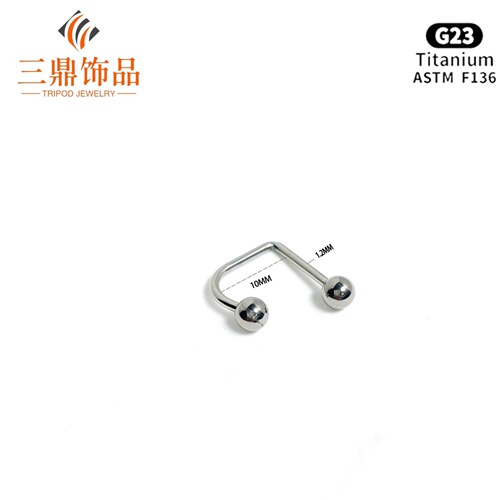 F136 Titanium Alloy D-Shaped Lip Ring Lip Stud U-Shaped Lip Ring G23 Titanium Horse-Shoe Rod Body Piercing Jewelry