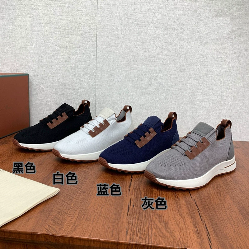 Новые мужские вязаные кроссовки с верхом из шерсти, замшевой отделкой на каблуке и шнуровкой, повседневная обувь