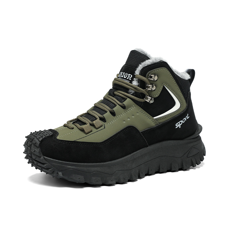 Plus Size Autumn And Winter Trendy Versatile Thick-Soled Work Shoes With Fleece Lining, Thickened Casual Fashion Sports_vogvips.com