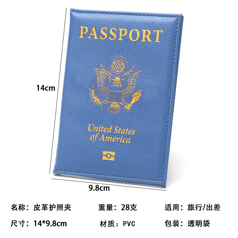 Slim US Passport Holder Protective Leather Case Portable Lychee Texture Passport Cover USA Travel Passport Wallet