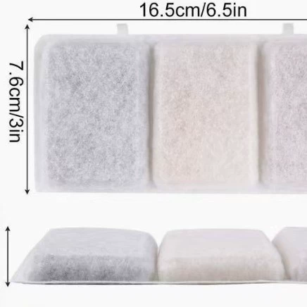 Фильтрующий элемент для диспенсера для воды для домашних животных, длинный фильтрующий элемент, хлопковый фильтр, длинный трехсекционный фильтр с активированным углем, хлопковый фильтрующий элемент с медицинским рисовым камнем