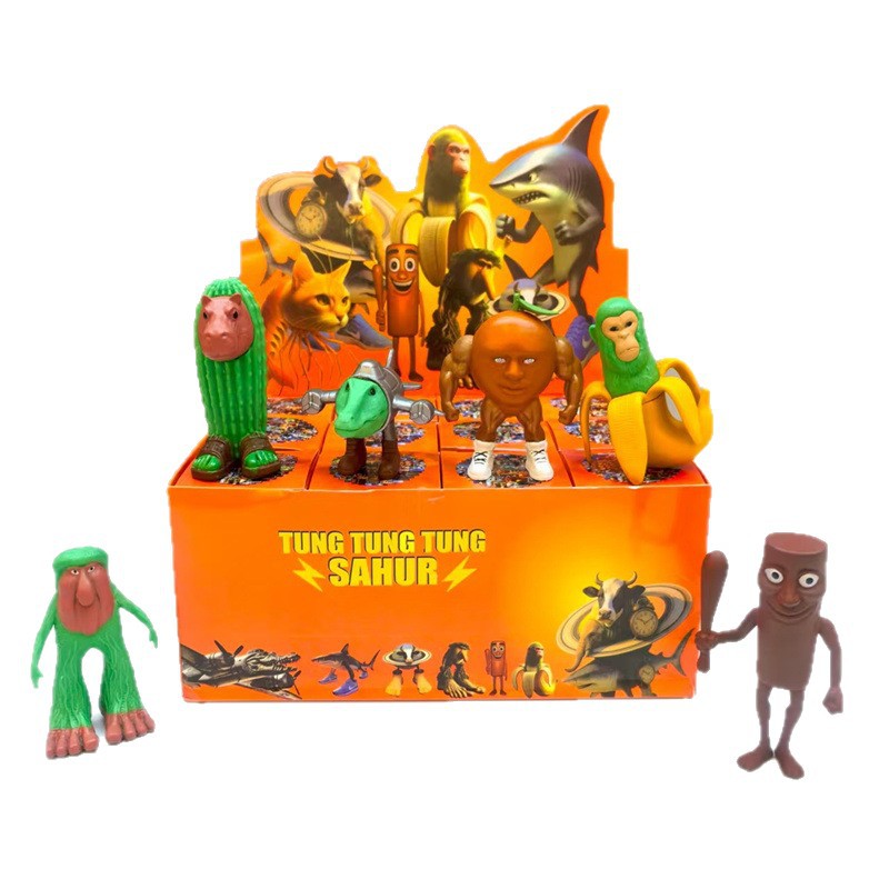 Transfronterizos extranjeros montañas y mares a través de la mano Tong Tong Tralala zapatos modelo de muñeca de tiburón creativo adornos caja ciega