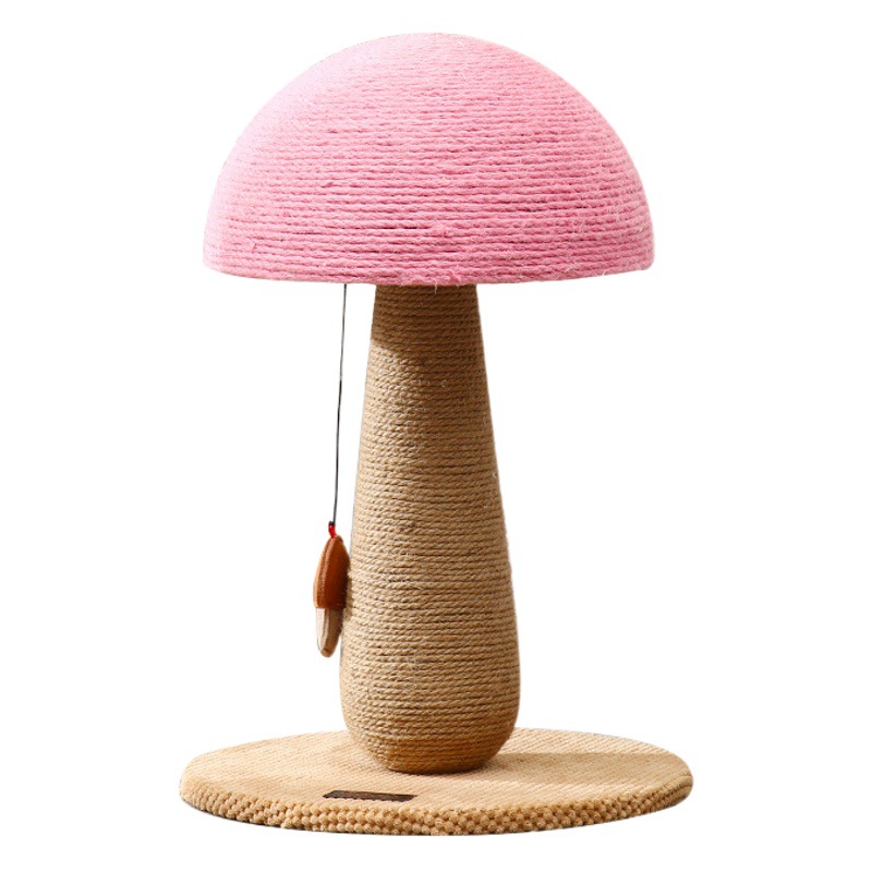 Rascador para gatos con forma de hongo, rascador de sisal que no se desprende, juguete de cuerda de sisal para gatos, poste rascador grande para gatos, hongo rojo para gatos.