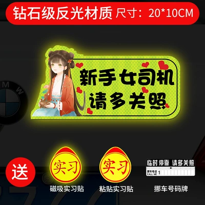 Sticker Magnetic Car Sticker Decorative — Body sticker - strong-magnetic-and-strong-reflective-ancient-girl-please-take-more-care-gift