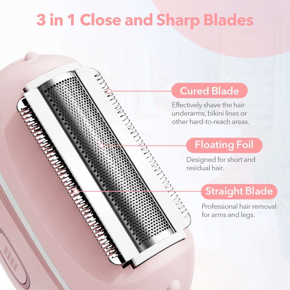 Charging women's shaver electric hair removal device cross-border armpit hair private vagina shaver whole body hair removal device shaver 3