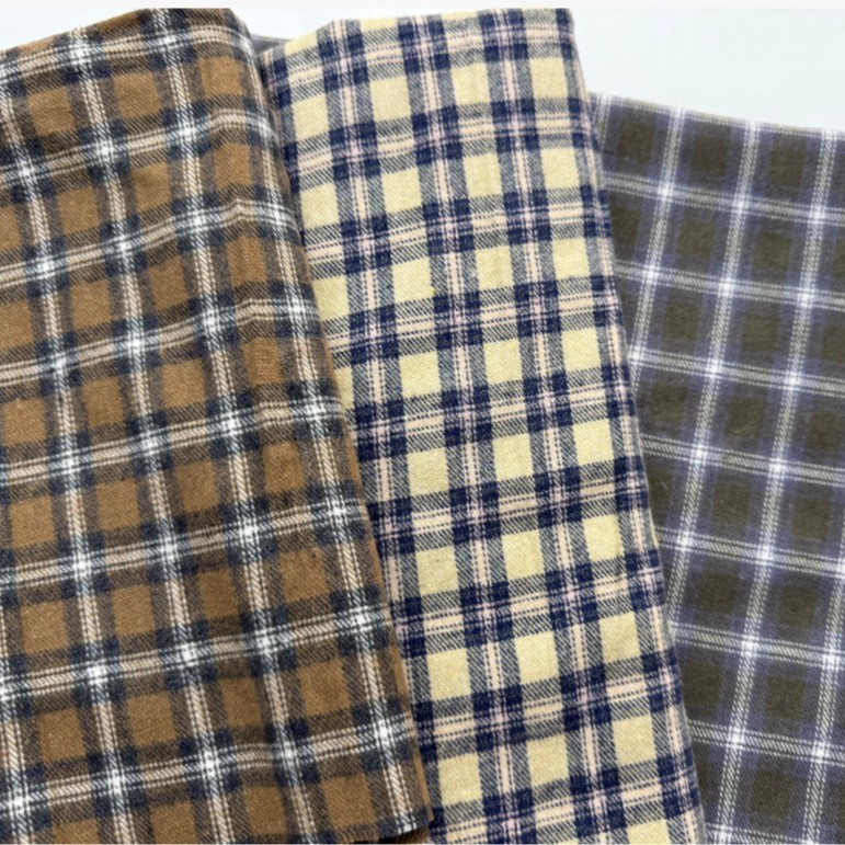 全棉磨毛色织格子布 时尚小西装裤料 连衣裙衬衫鞋帽法兰绒面料