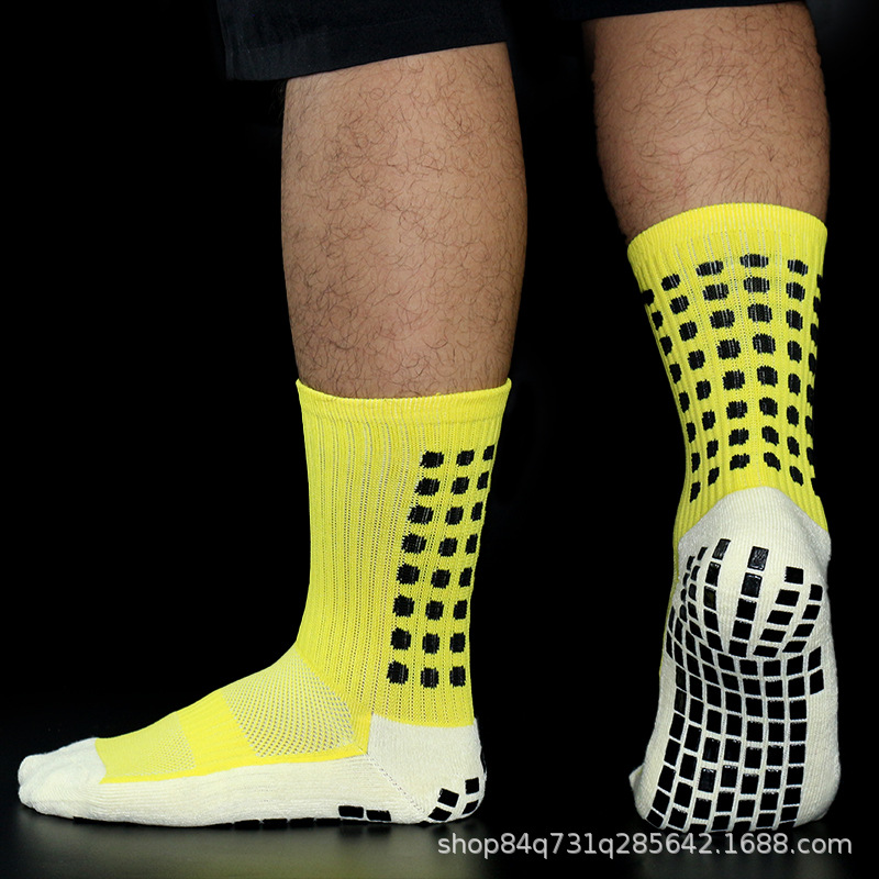 Calcetines de fútbol clásicos calcetines de media pantorrilla hombres y mujeres toalla engrosada calcetines de fútbol antideslizantes película de fricción cuadrada