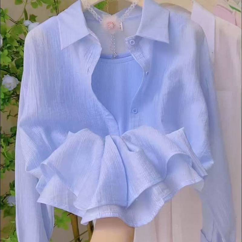 Fashionable Short-Sleeved and Long-Sleeved Tencel Pleated Sun-Protective Shirts, New Summer 2025 Casual and Stylish Versatile Shirts