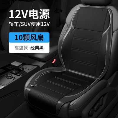 Truck with Fan Cooling Cushion, Multi-function pad - 12v-10-fan-a10-model-black-mesh-black-leather