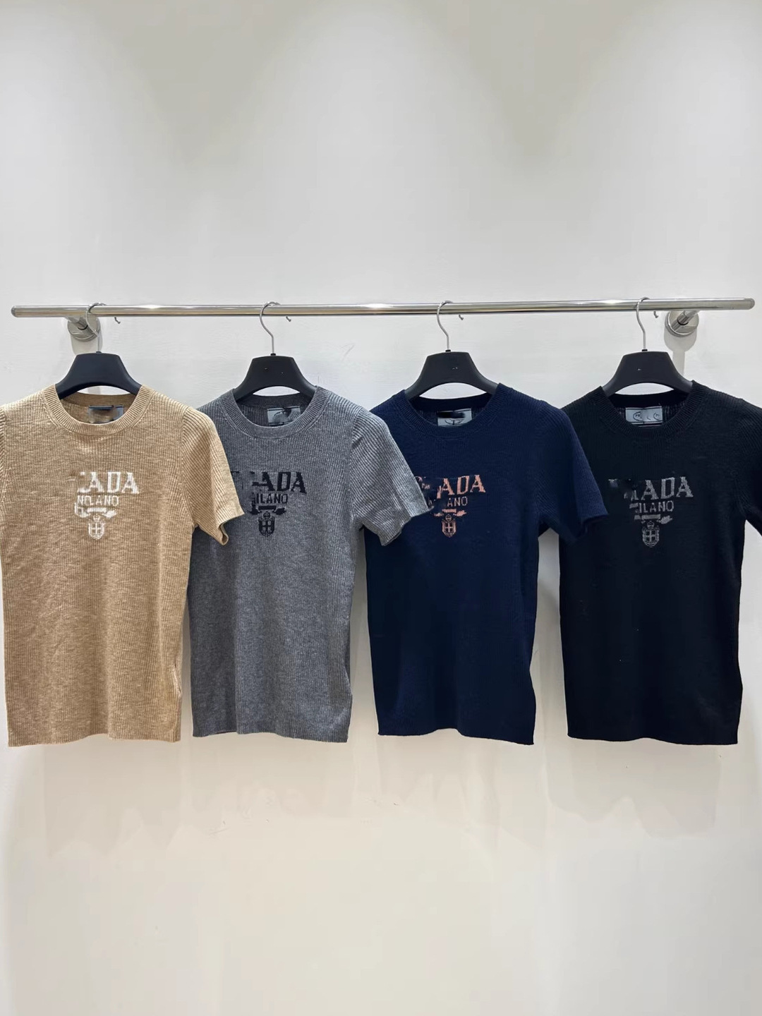 Quality summer knitted sweater with a round collar