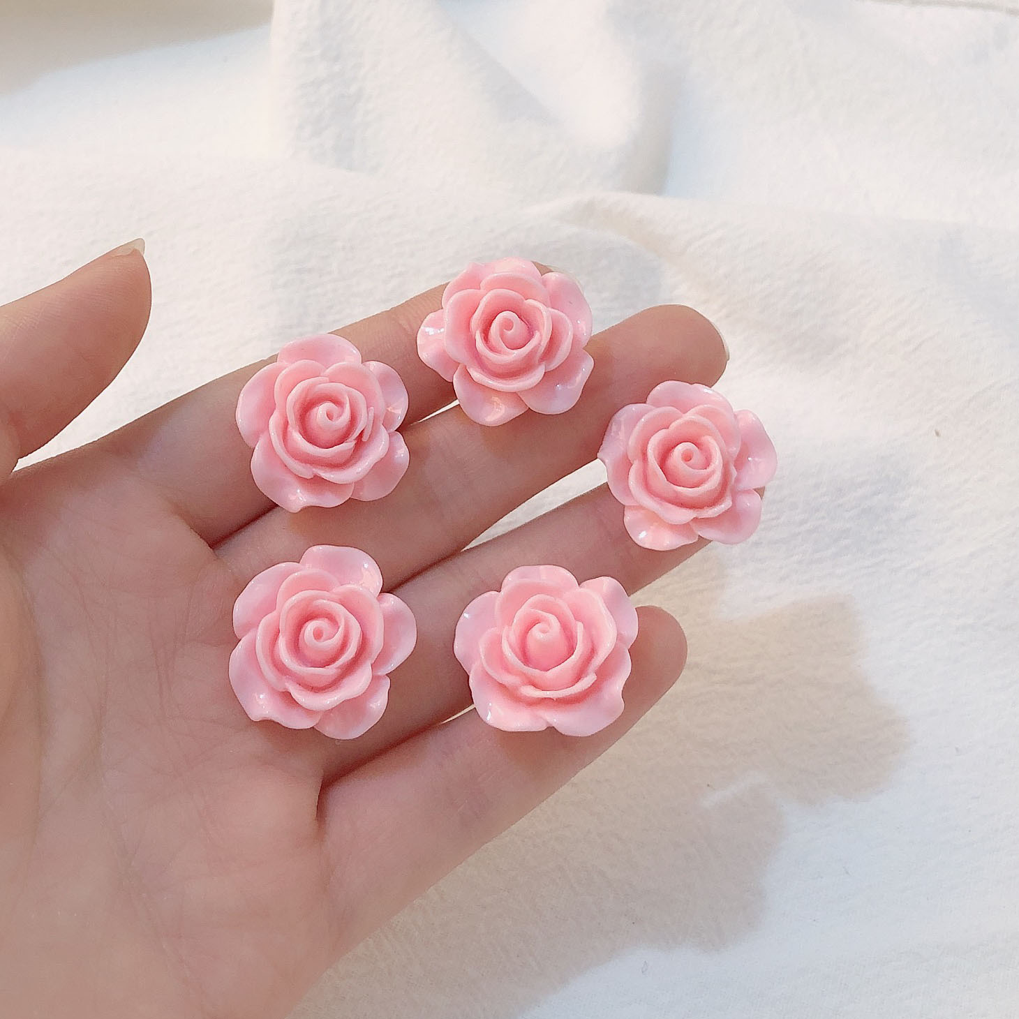 Cuerdas de cabeza diy accesorios de joyería hecha a mano red arco rosa rosa de resina de melocotón orejas accesorios de joyería para el cabello