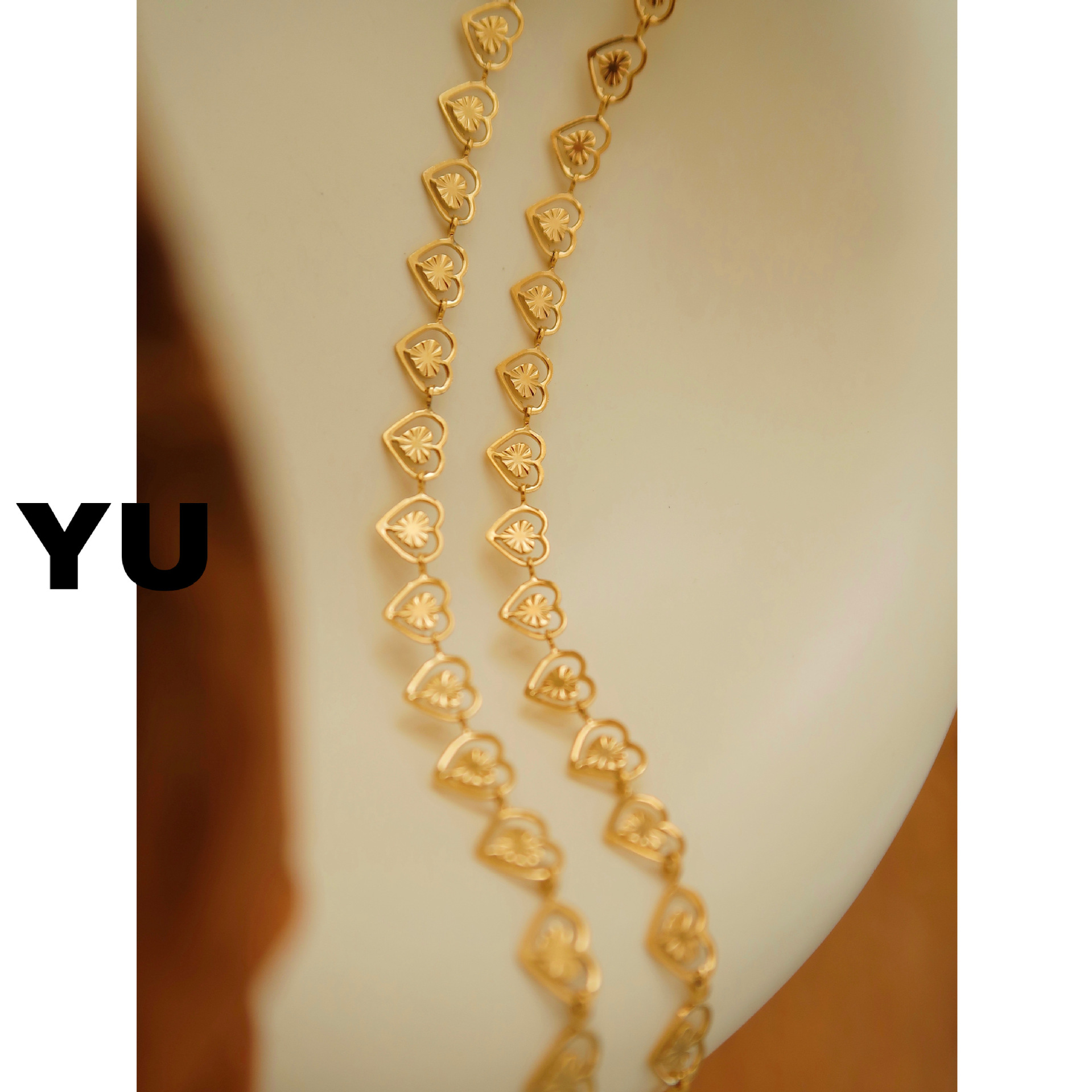 Élégant Style Simple Forme De Cœur Acier Inoxydable 304 Placage Collier 1 Pièce display picture 2